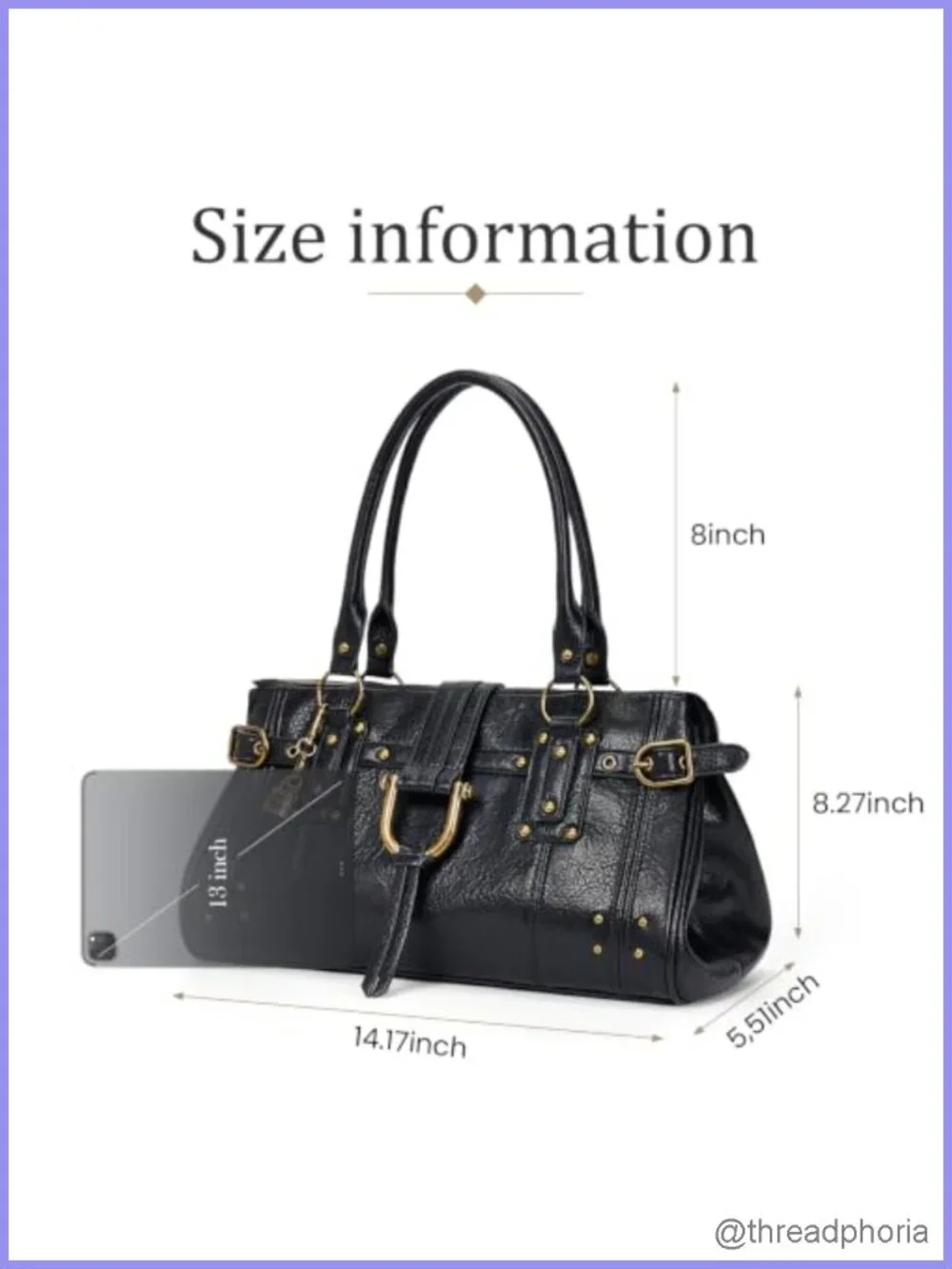 Slouchy Y2K Hobo Bag Faux Leather Shoulder Purse Retro Distressed Hardware